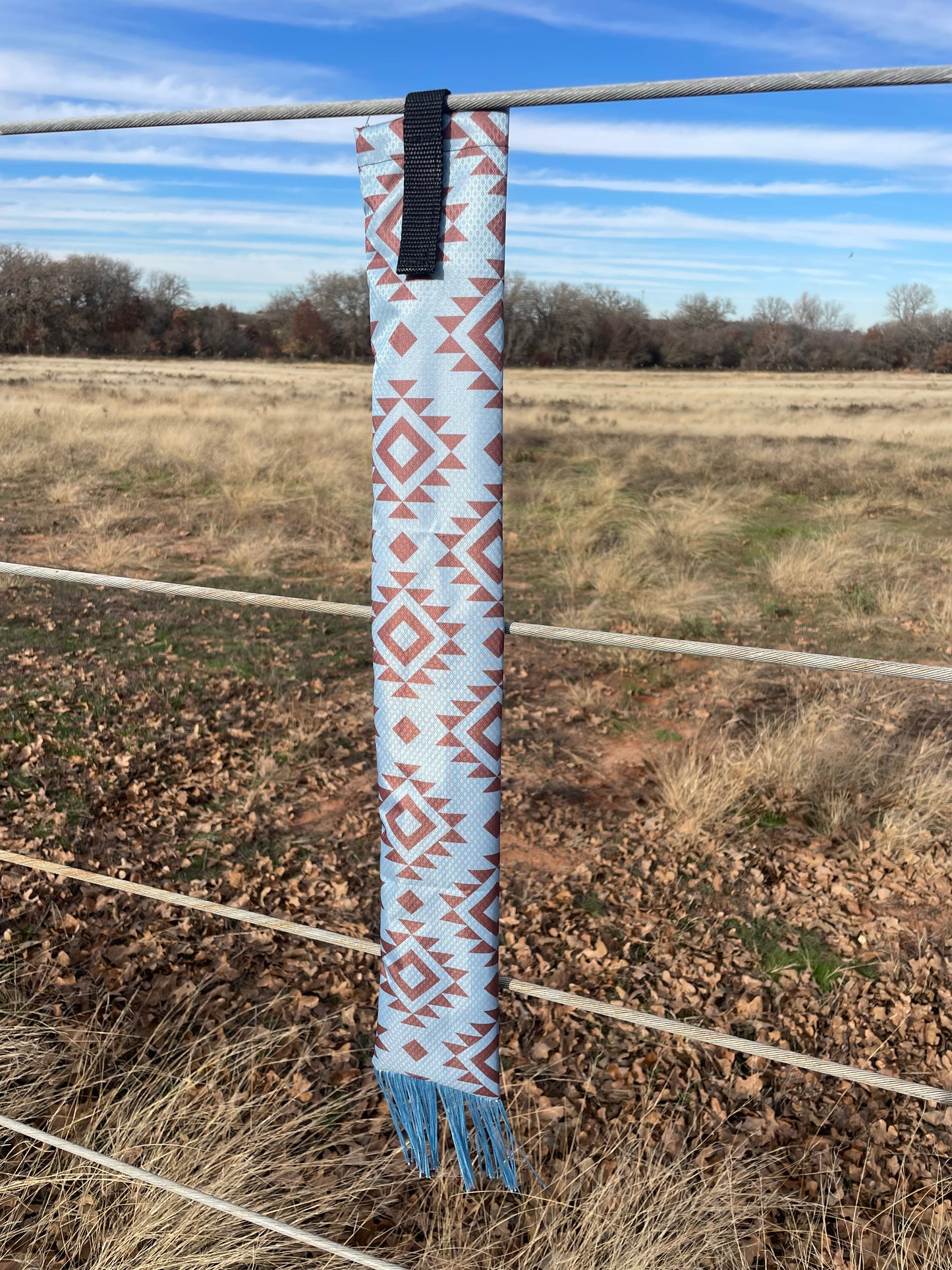 Sky Blue and Brown Aztec Print