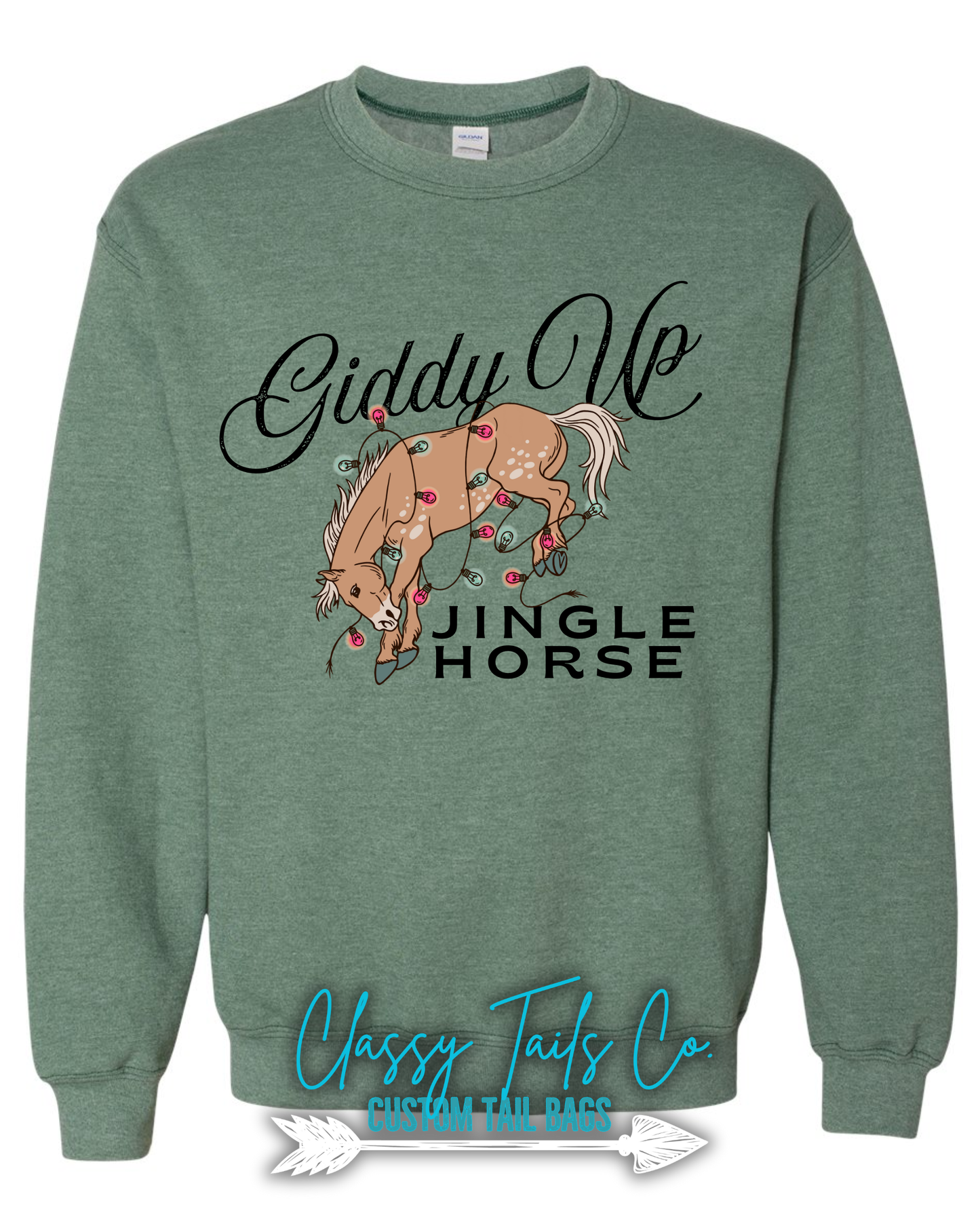 🎄 Jingle Horse Christmas Sweatshirt | Classy Tails Co. Exclusive