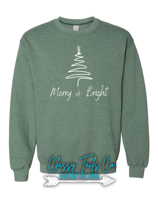 🎄 Merry & Bright Christmas Sweatshirt | Classy Tails Co. Exclusive